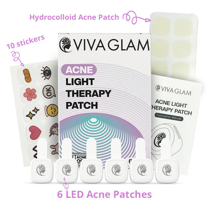 LED Acne Therapy Patch, with Red & Blue Light Therapy – Best Pimple Patch for Acne Treatment, Anti-Acne Spot Corrector, Rechargeable LED Skincare Device, Free Hydrocolloid Acne Patch and Stickers