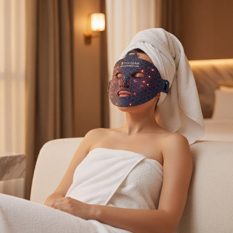 Photon LED Face Therapy Mask,with 8 Colors, 118 Clinical-Grade LEDs, Medical Silicone Design, Anti-Aging & Skin Brightening Device, USB Powered with Auto Timer, For Home Spa Skincare